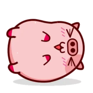 😖 Cochon, Dessin animé, Animal, Rose, Mignon whatsapp sticker