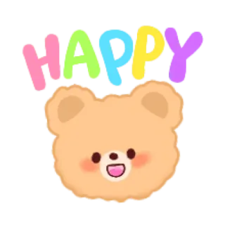 🐻 HAPPY urso, feliz, fofo, kawaii, animal, desenho animado telegram sticker