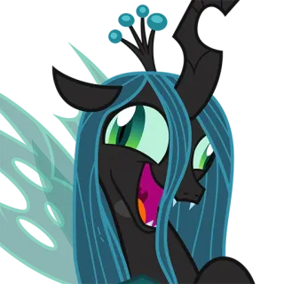 🤪 Queen Chrysalis My Little Pony Pônei, Desenho animado, Personagem, Rainha Chrysalis, Vilão, Fanart whatsapp sticker
