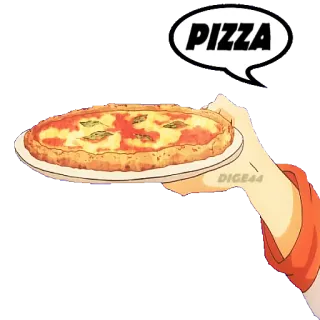 🍕 PIZZA pizza, cibo, cucina italiana, piatto, cartone animato telegram sticker
