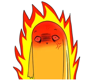 🔥 boos, vuur, cartoon, rood, personage, meme, geïrriteerd telegram sticker