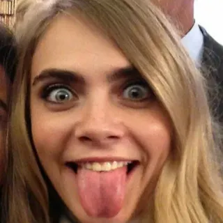 😛 Cara Delevingne Faccia, Donna, Bionda, Buffo, Modella telegram sticker