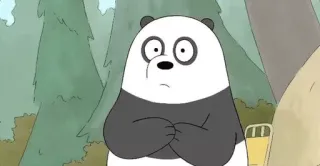 😶 Panda We Bare Bears Cartone animato, Orso, Panda, Animale, Diffidente, We Bare Bears, Personaggio telegram sticker