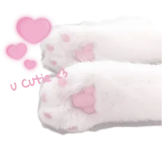 🤲 cute cat, paw, cute, kawaii, heart, pink, animal telegram sticker