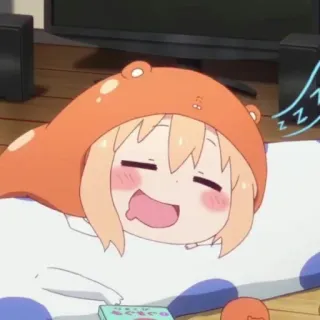 🍊 Umaru Doma Himouto! Umaru-chan anime, umaru, kawaii, sleeping, cartoon, cute telegram sticker