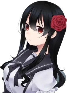 😶 Anime, Manga, Fille, Portrait, Rose, Femme, Personnage telegram sticker