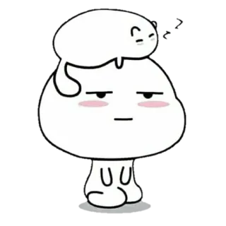 😒 cartoon, cute, character, white, blob telegram sticker