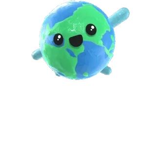 👋 terre, globe, planète, mignon, kawaii, dessin animé telegram sticker