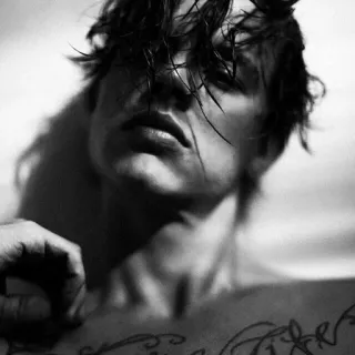 🖤 man, black and white, portrait, male, model, art telegram sticker