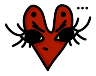 😠 ... coração, bravo, desenho animado, emoções, ilustração telegram sticker