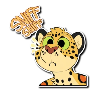 👃 SNIFF SNIFF Leopard, Schnüffeln, Tier, Cartoon, Süß telegram sticker