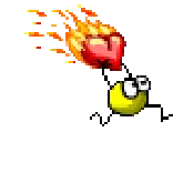 ❤️ cuore, fuoco, cartone animato, blob, pixelato, personaggio telegram sticker