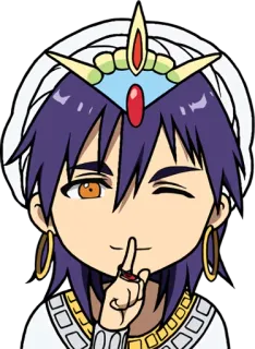 🤫 Sinbad Magi anime, character, sinbad, magi, shush, finger to lips telegram sticker