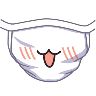 🎭 mascarilla, kawaii, lindo, dibujos animados, máscara, emoji telegram sticker