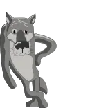 😉 Волк, Животное, Мультфильм, Серый whatsapp sticker