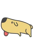 🤪 собака, щенок, мультик, милый, животное, питомец, желтый, наклейка whatsapp sticker