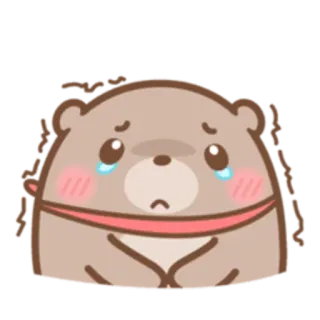😭 triste, chorando, urso, fofo, emoção, desenho animado telegram sticker