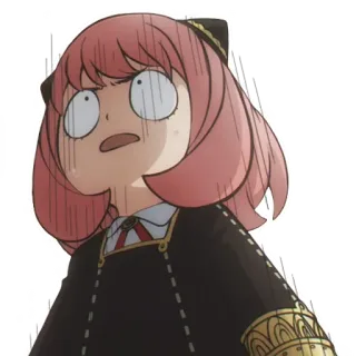 😨 Anya Forger Spy × Family Anya Forger, Spy × Family, Anime, Terkejut, Takut, Ekspresi, Fanart, Manga whatsapp sticker