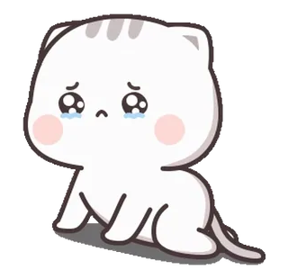 😢 gato, adesivo, chorando, triste, fofo, kawaii telegram sticker