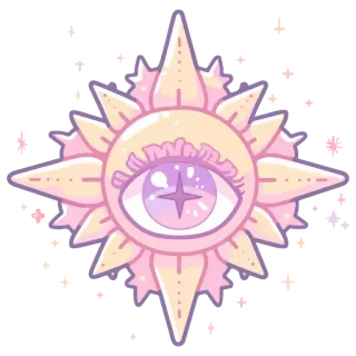 🌞 eye, flower, spiritual, occult, magical, pastel, star, sun telegram sticker