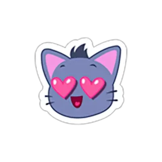 😍 Katze, Liebe, Herz, Augen, Cartoon, Sticker, Tier whatsapp sticker