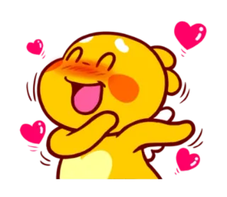 ❤ 漫画, 愛, ハート, かわいい, 黄色, 動物 telegram sticker