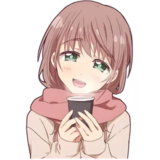 ☕ อนิเมะ, ผู้หญิง, น่ารัก, มีความสุข, คาวาอิ, มังงะ telegram sticker