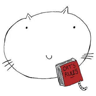 😻 CAT'S RULES Katze, Regeln, Buch, Tier, süß telegram sticker