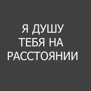 😶 Я ДУШУ ТЕБЯ НА РАССТОЯНИИ língua russa, texto, frase whatsapp sticker