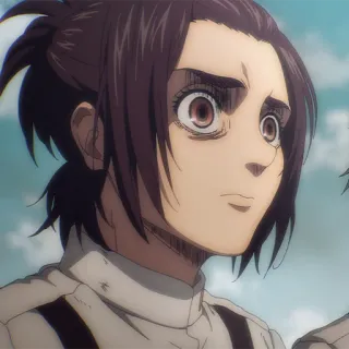 😱 Gabi Braun Attack on Titan Anime, Personagem, Gabi Braun, Ataque dos Titãs, Preocupado/a, Sério/a, Aflito/a telegram sticker