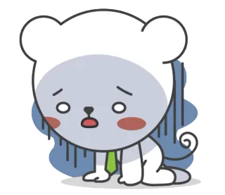 😢 Desenho animado, Triste, Urso, Fofo, Animal, Adesivo telegram sticker