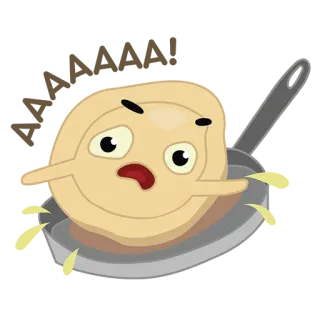 😱 food, pancake, cooking, pan whatsapp sticker