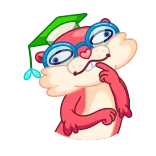 🧐 Lontra, Desenho animado, Óculos, Pensando, Animal, Fofo whatsapp sticker