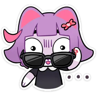😎 ... การ์ตูน, แมว, แว่นกันแดด, น่ารัก, สติกเกอร์ whatsapp sticker