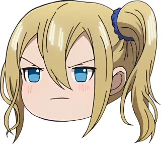 😠 аниме, блондинка, выражение, мультфильм, милый, стикер telegram sticker