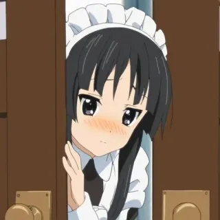 😖 Anime, Maid, Fofo, Garota, Desenho animado telegram sticker