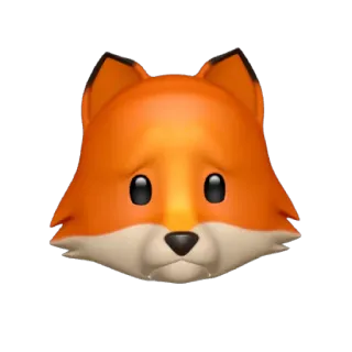 ☹️ zorro, animal, emoji, naranja, mamífero whatsapp sticker