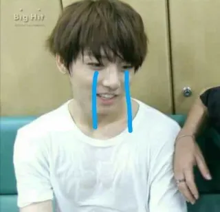 😭 Jeon Jungkook Big Hit sad, crying, bts, kpop, idol, jungkook, meme telegram sticker