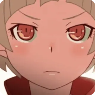 😳 Anime, Kreskówka, Portret, Rumieniec, Czerwone oczy, Dziewczyna anime whatsapp sticker