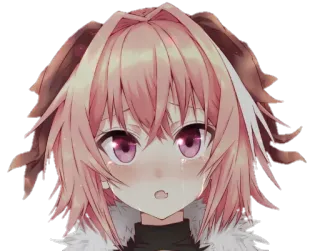 😢 Astolfo animé, pleurer, manga, triste, mignon telegram sticker