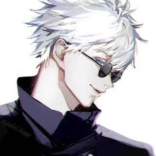 😎 Gojo Satoru Jujutsu Kaisen อนิเมะ, โกะโจ ซาโตรุ, มหาเวทย์ผนึกมาร, ผมขาว, ตัวละคร, แว่นตา telegram sticker