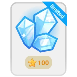 🎁 100 kryształ, limitowany, zasób gry, lód, kształt geometryczny, kamień szlachetny whatsapp sticker
