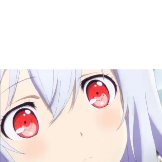 😳 Anime, Garota, olhos vermelhos, cabelo branco telegram sticker