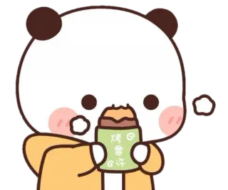 🍼 烤番薯 panda, fofo, lanche, batata doce, comida, asiático, kawaii telegram sticker