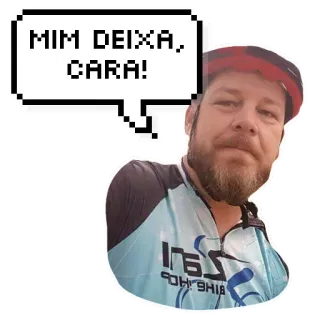 😒 MIM DEIXA, CARA! man, expression, talking, portrait, helmet, speech bubble telegram sticker