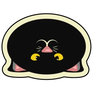 🤪 gato, animal, pegatina, dibujo animado, lindo, gato negro, ilustración whatsapp sticker
