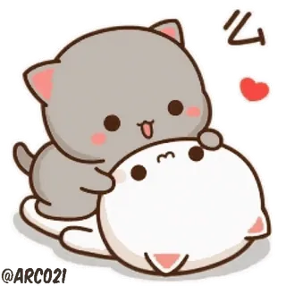 😽 么 chat, mignon, autocollant, dessin animé, animal, amour, kawaii whatsapp sticker