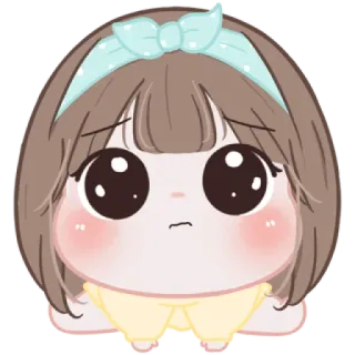 🍪 cartoon, cute, girl, kawaii, chibi, round telegram sticker