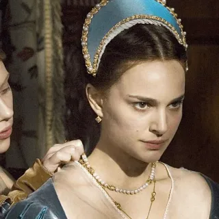 💫 portrait, femme, historique, bijoux, collier de perles, Natalie Portman telegram sticker