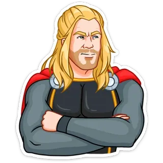 🙂 Thor Marvel, Superhero, God, Cartoon, Blond, Thor telegram sticker